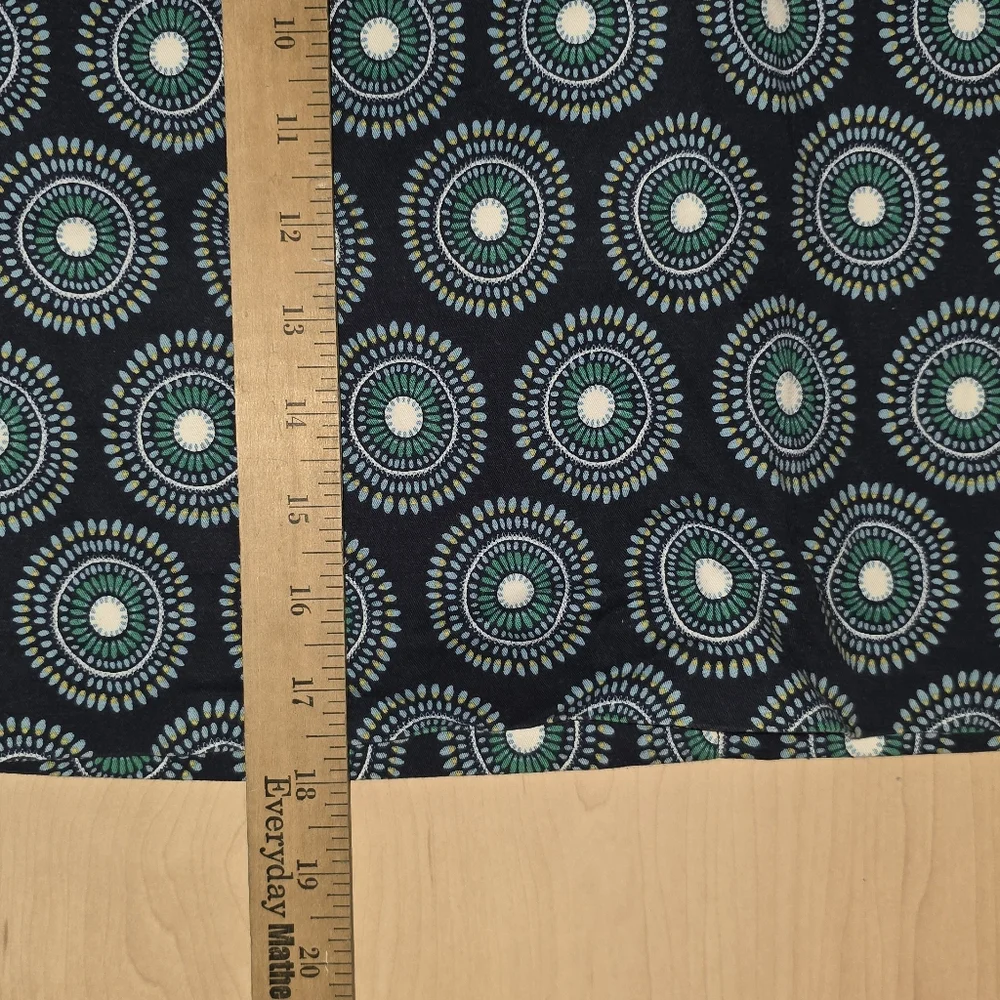 Ann Taylor Navy and Teal Patterned Mini Skirt - Picture 3 of 6